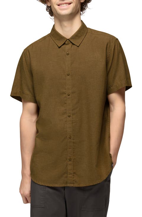 Lindores Hemp Blend Short Sleeve Button-Up Shirt