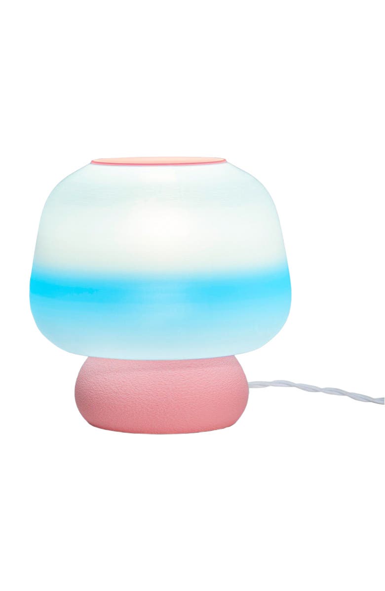 JONATHAN Y Portobello Modern Classic Plant-Based LED 3D Printed Mushroom Table Lamp, Dimmable, Main, color, Blue/White/Light Pink