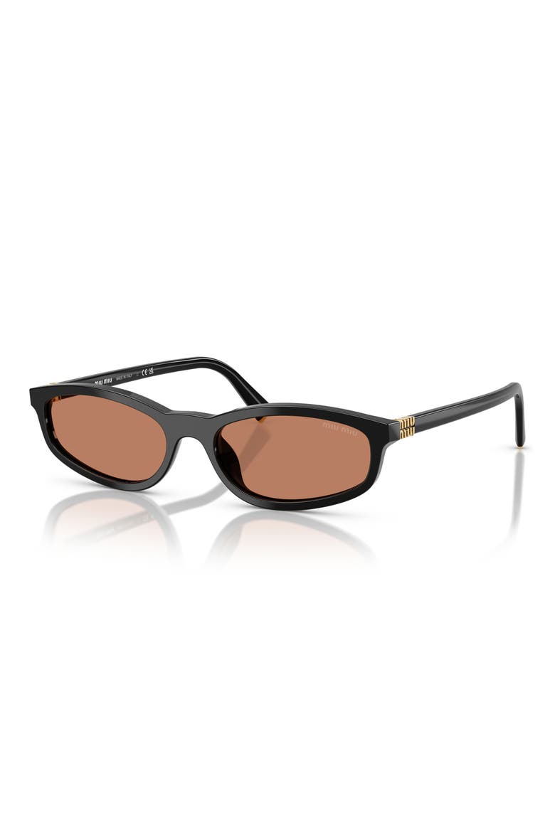 54mm Irregular Sunglasses, Alternate, color, BLACK / BROWN