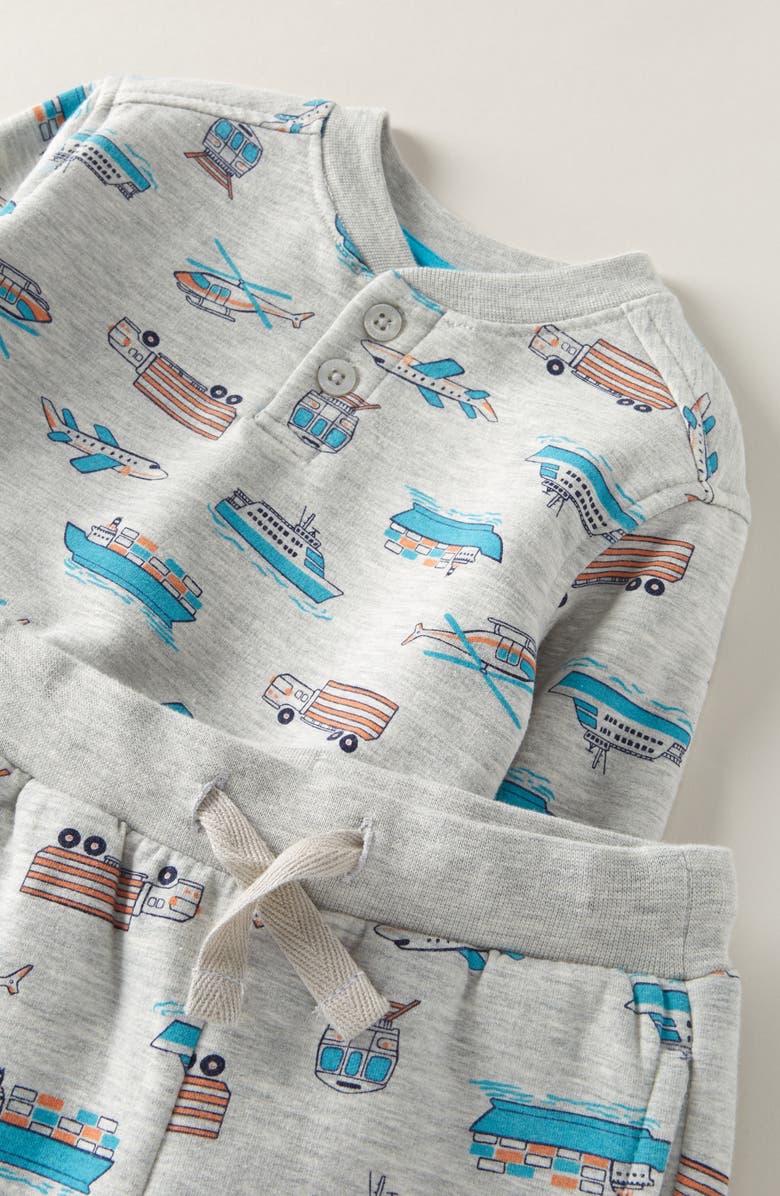 Tucker + Tate Print Henley Sweatshirt & Sweatpants Set, Alternate, color, Grey Heather City Transport