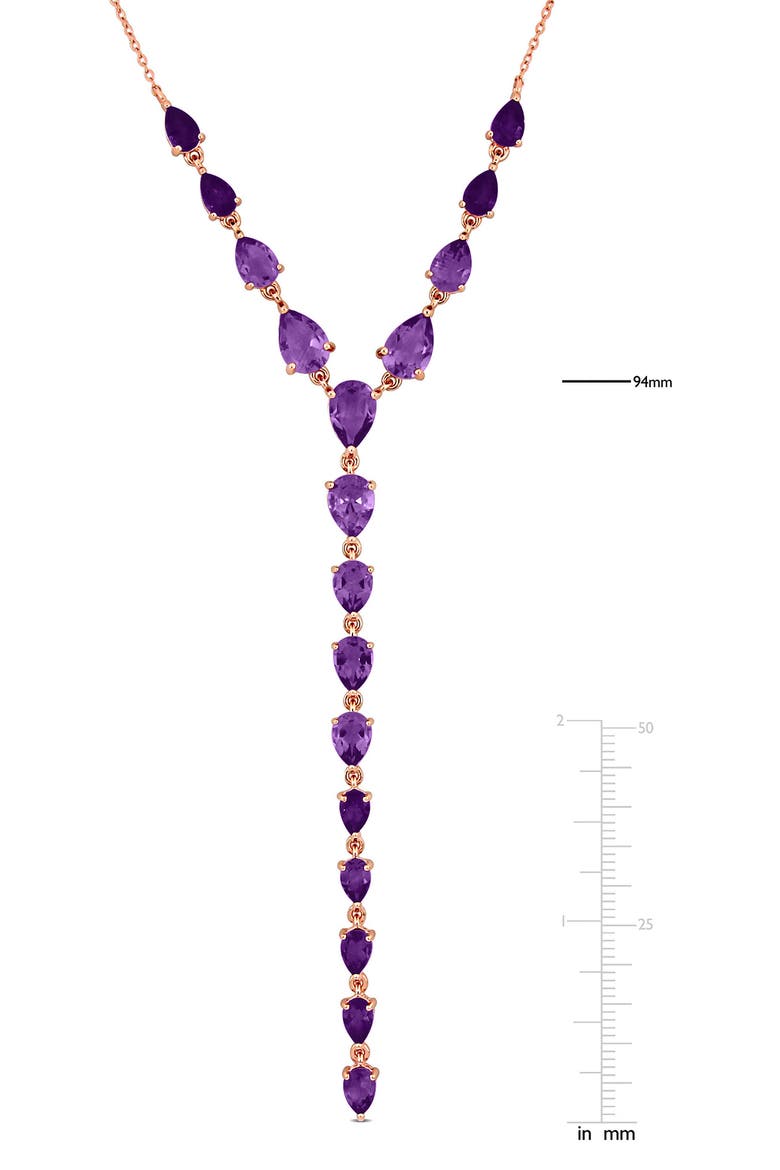 Teardrop Y Necklace, Alternate, color, PURPLE