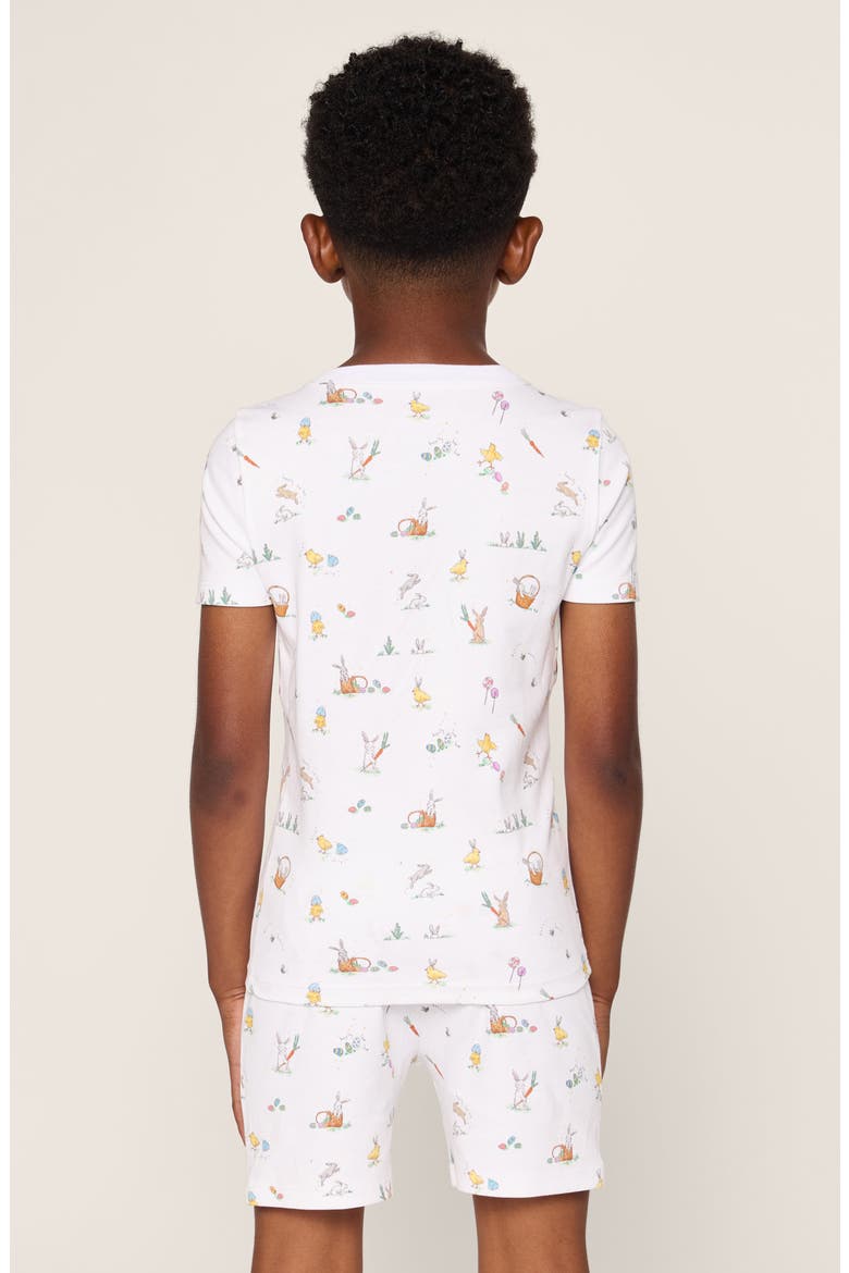 Kids' Easter Print Fitted Short Pajamas, Alternate, color, WHITE