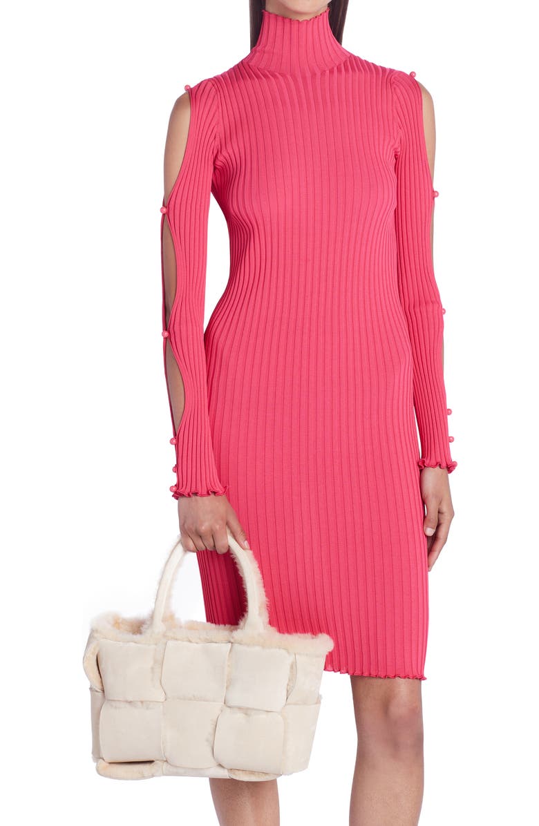 Bottega Veneta Arco Intrecciato Genuine Shearling Tote, Alternate, color,