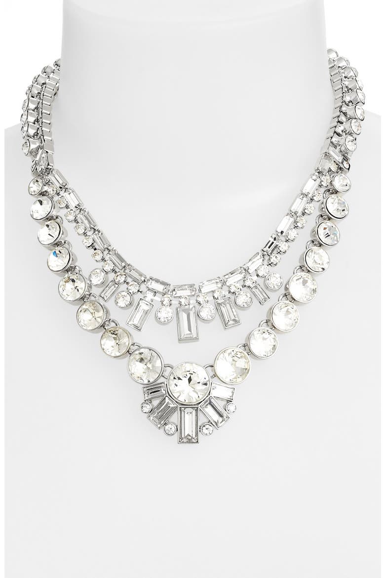 'clink of ice' multilayered necklace, Alternate, color, WHITE
