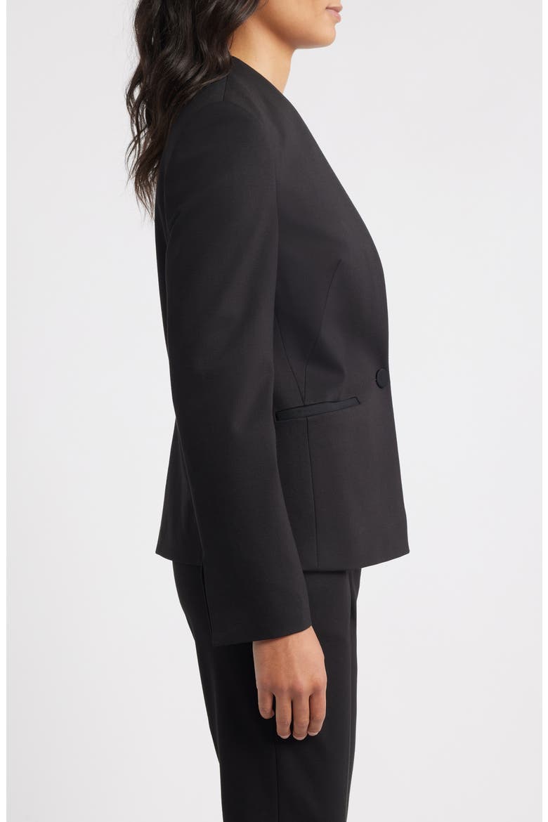 Jemma One-Button Blazer, Alternate, color, BLK