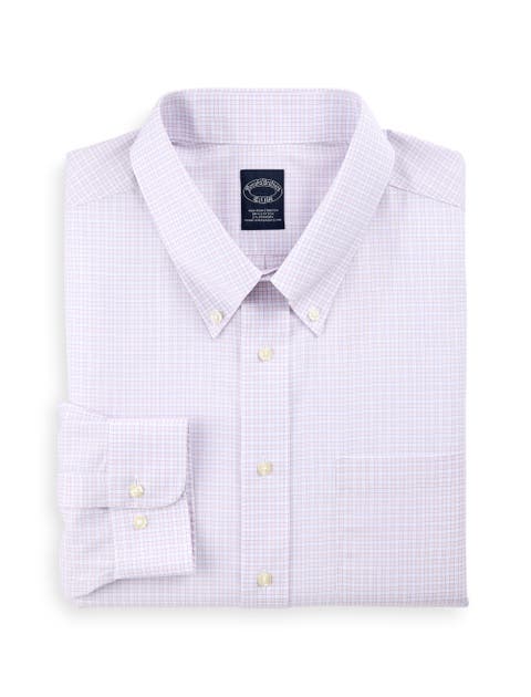 Big & Tall Non-Iron Grid Patterned Dress Shirt