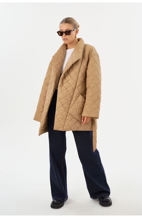 Lamarque Verica Nylon Quilted Jacket In Neutral