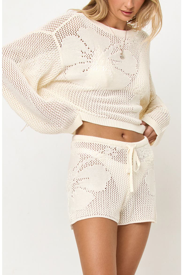 Island Time Open Stitch Cover-Up Sweater, Alternate, color, CREAM