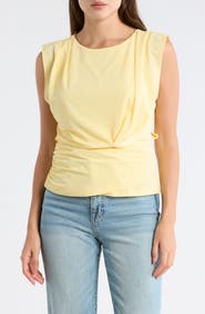 DKNY Sleeveless Gathered Top