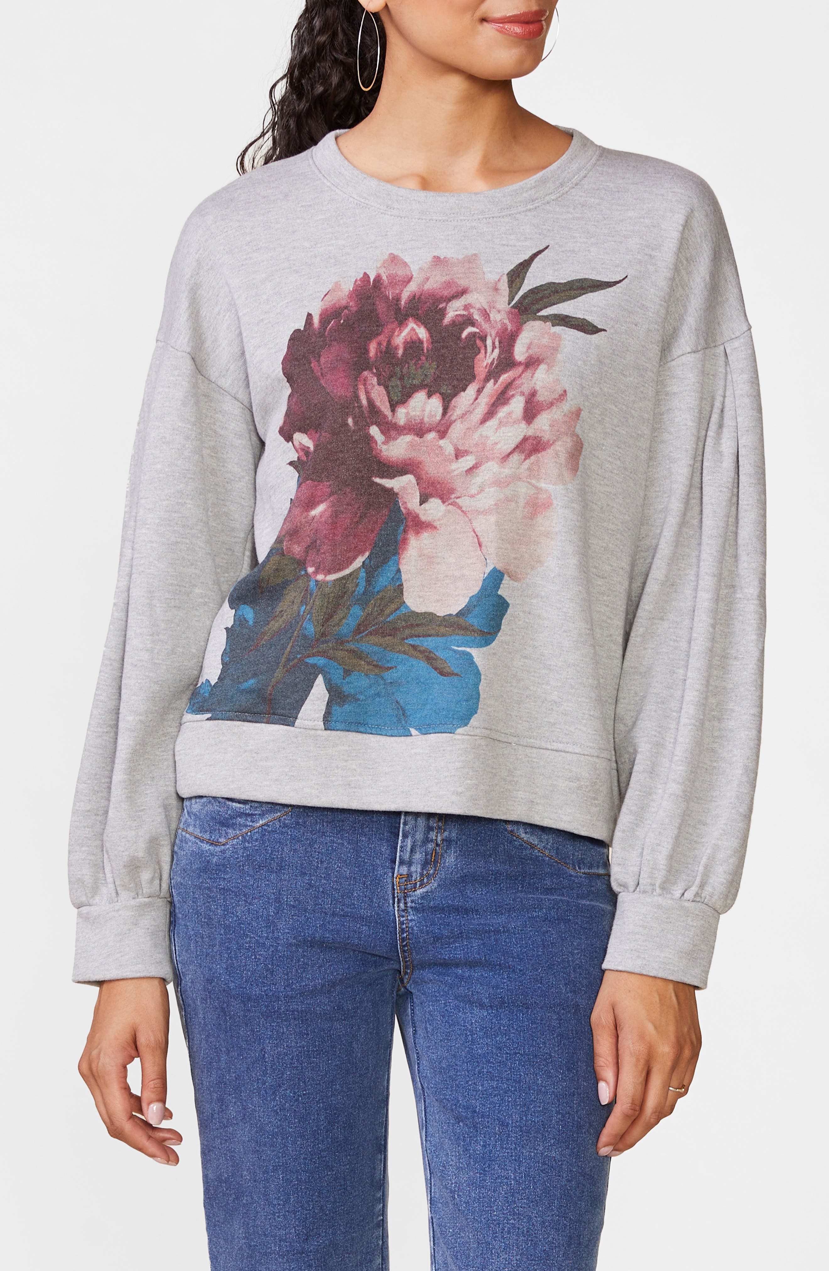 Oversized Flower Graphic Sweatshirt
