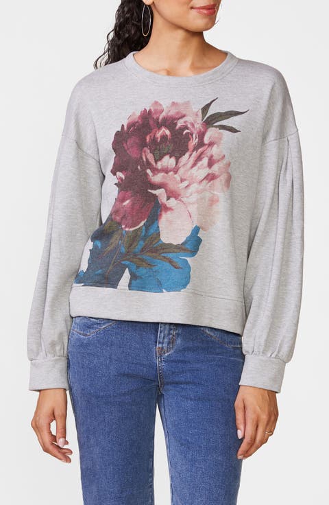 Oversized Flower Graphic Sweatshirt