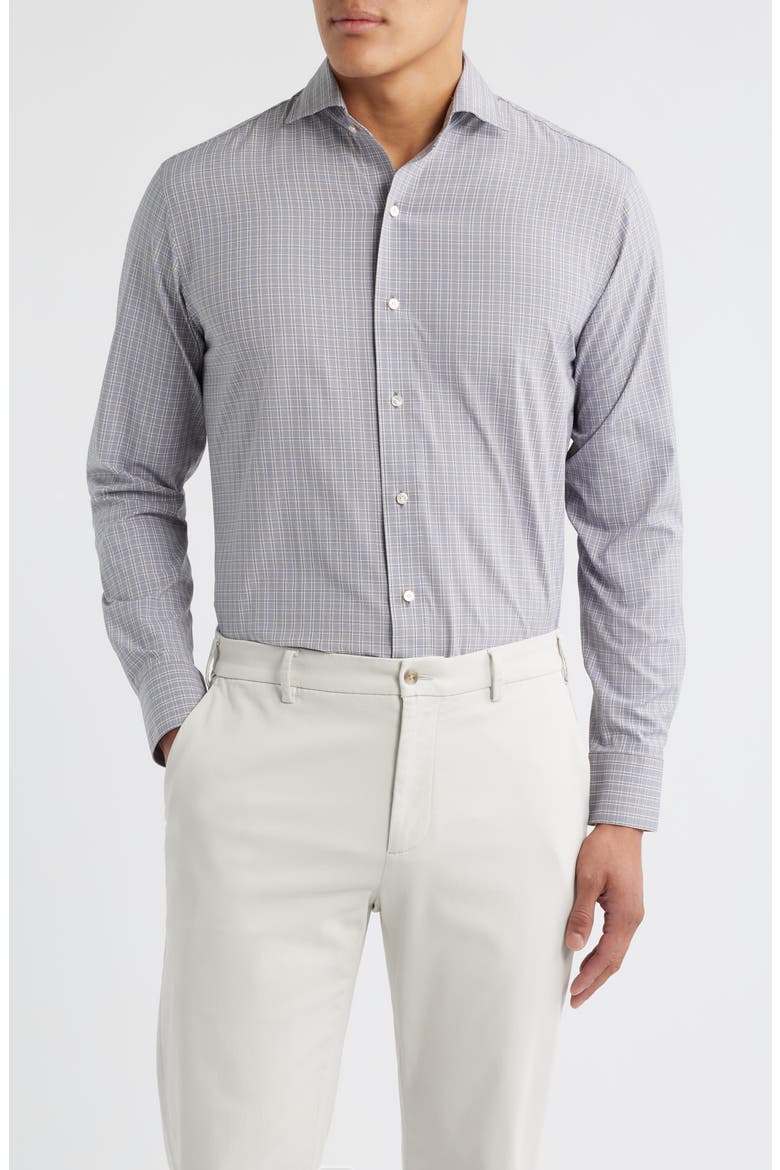 Crown Crafted Performance Poplin Button-Down Shirt, Main, color, NEBULA BLUE