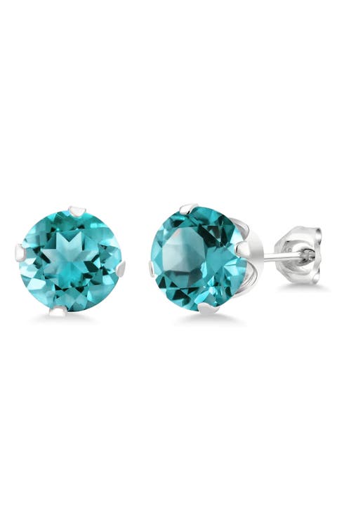 Round Cubic Zirconia Birthstone Stud Earrings