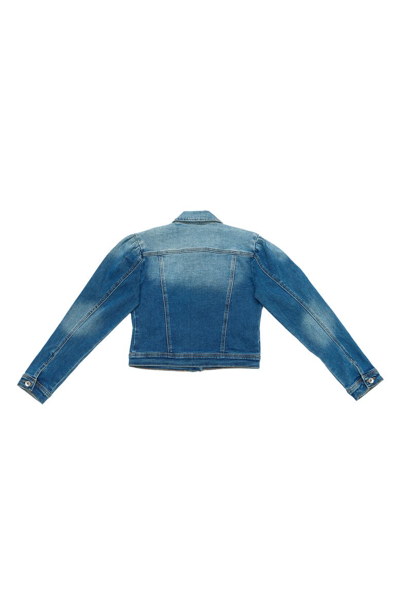 Bayeas Puff Shoulder Crop Denim Jacket, Alternate, color, Raf