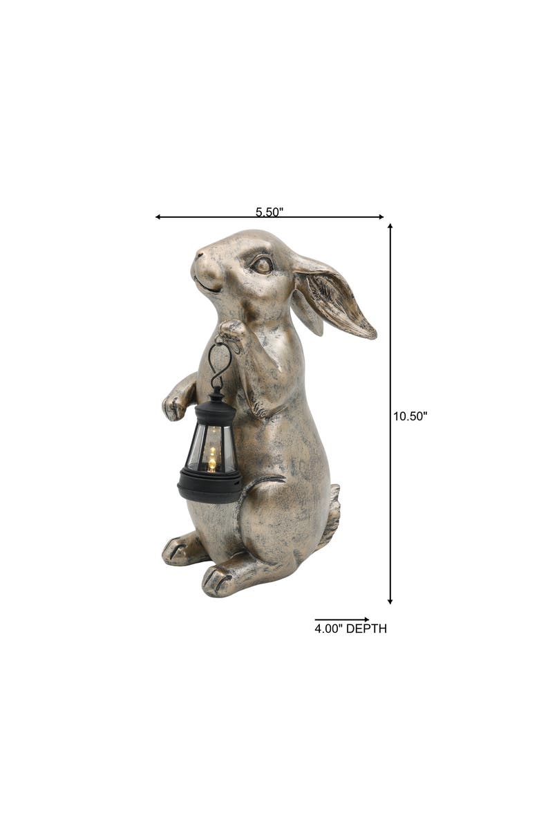 Transpac Resin Light Up Rabbit LED Decor Gold and Black for Spring Tabletop Lighting, Alternate, color, Multicolored