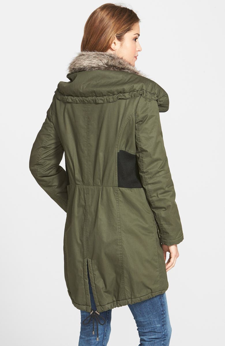 DKNY Faux Fur Trim Utility Parka, Alternate, color, 