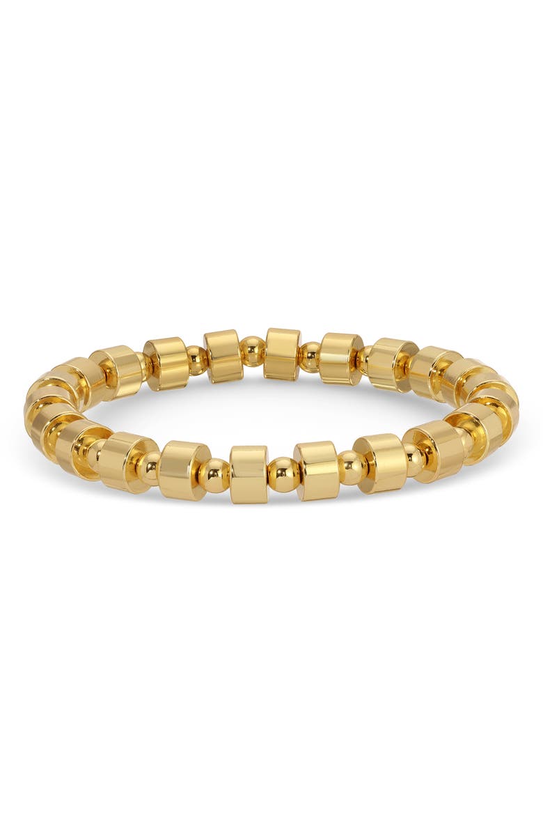 EYE CANDY LOS ANGELES Men's Set of 2 Fleur Beaded Stretch Bracelets, Alternate, color, Gold