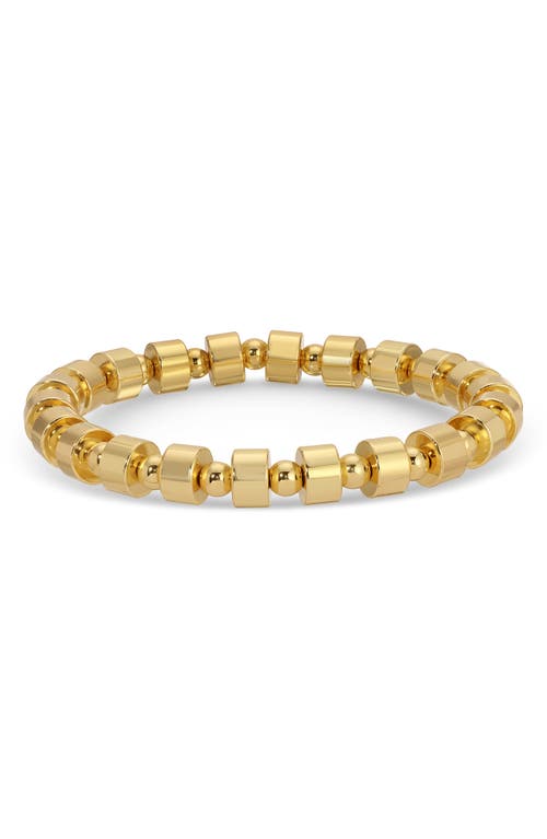 Eye Candy Los Angeles Set Of 2 Fleur Beaded Stretch Bracelets In Gold