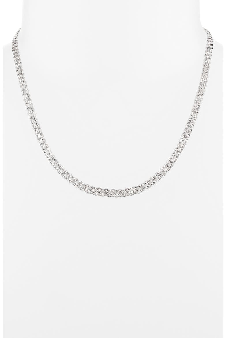 Demi Fine Woven Chain Necklace, Alternate, color, STERLING SILVER PLATED