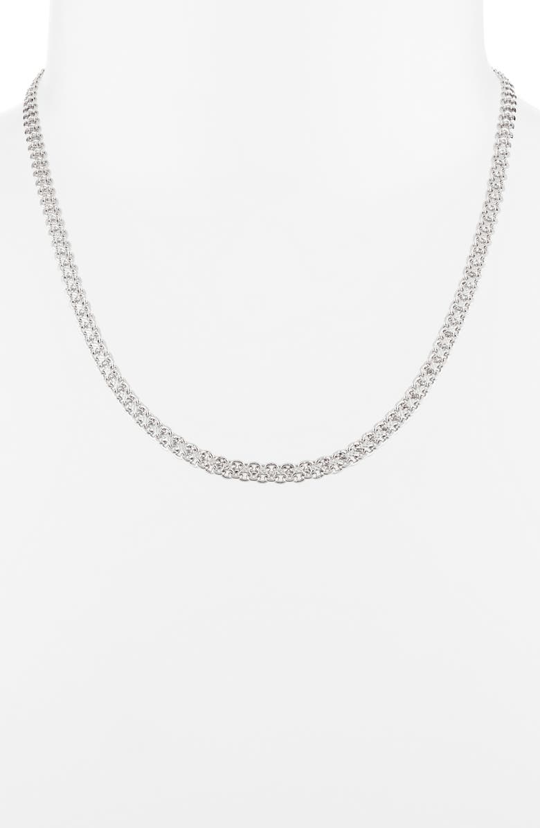 Nordstrom Demi Fine Woven Chain Necklace, Alternate, color, Sterling Silver Plated