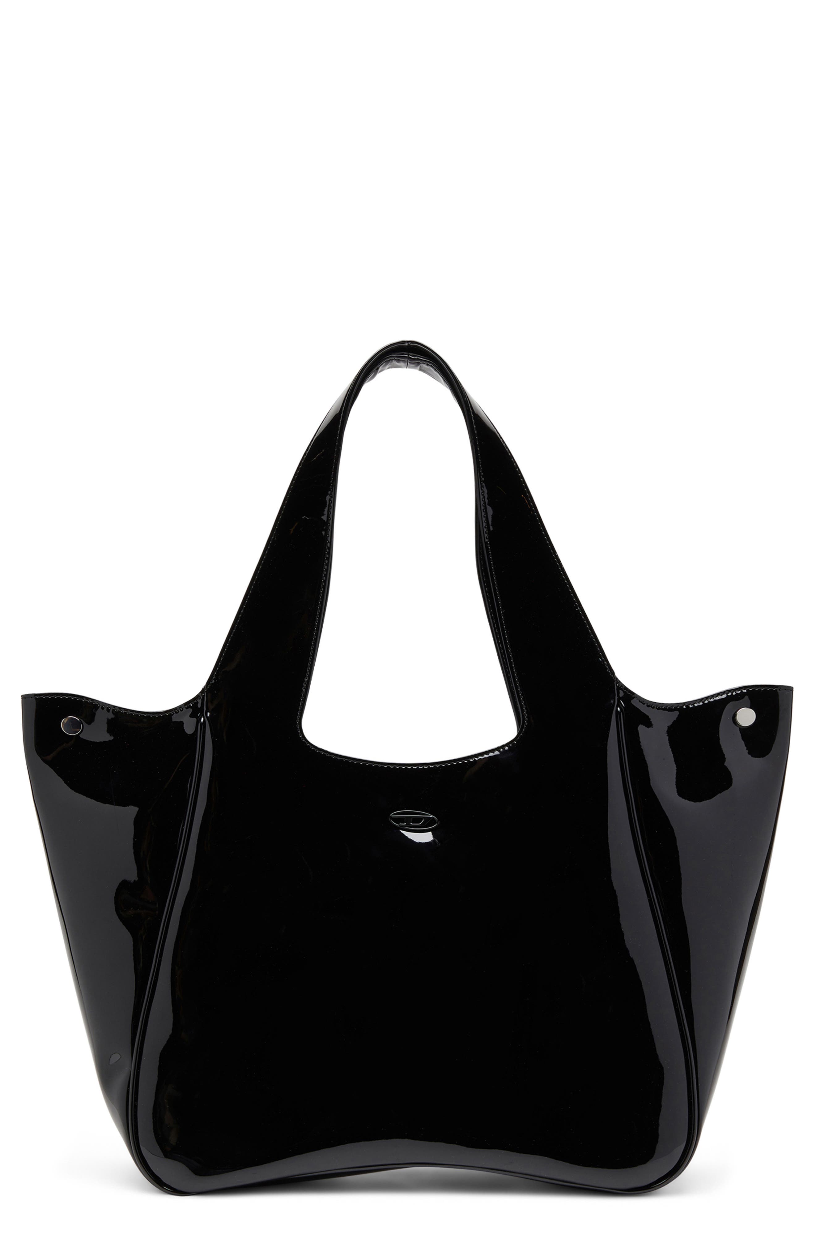 DIESEL<sup>®</sup> Play Glossy Shopper Tote, Main, color, Black