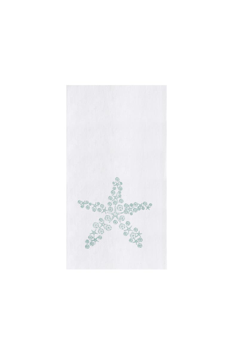 Starfish and Sand Dollar Coastal Christmas Towel, Main, color, Blue