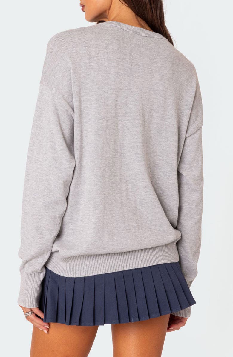 EDIKTED You Time Oversize Sweater, Alternate, color, Gray-Melange