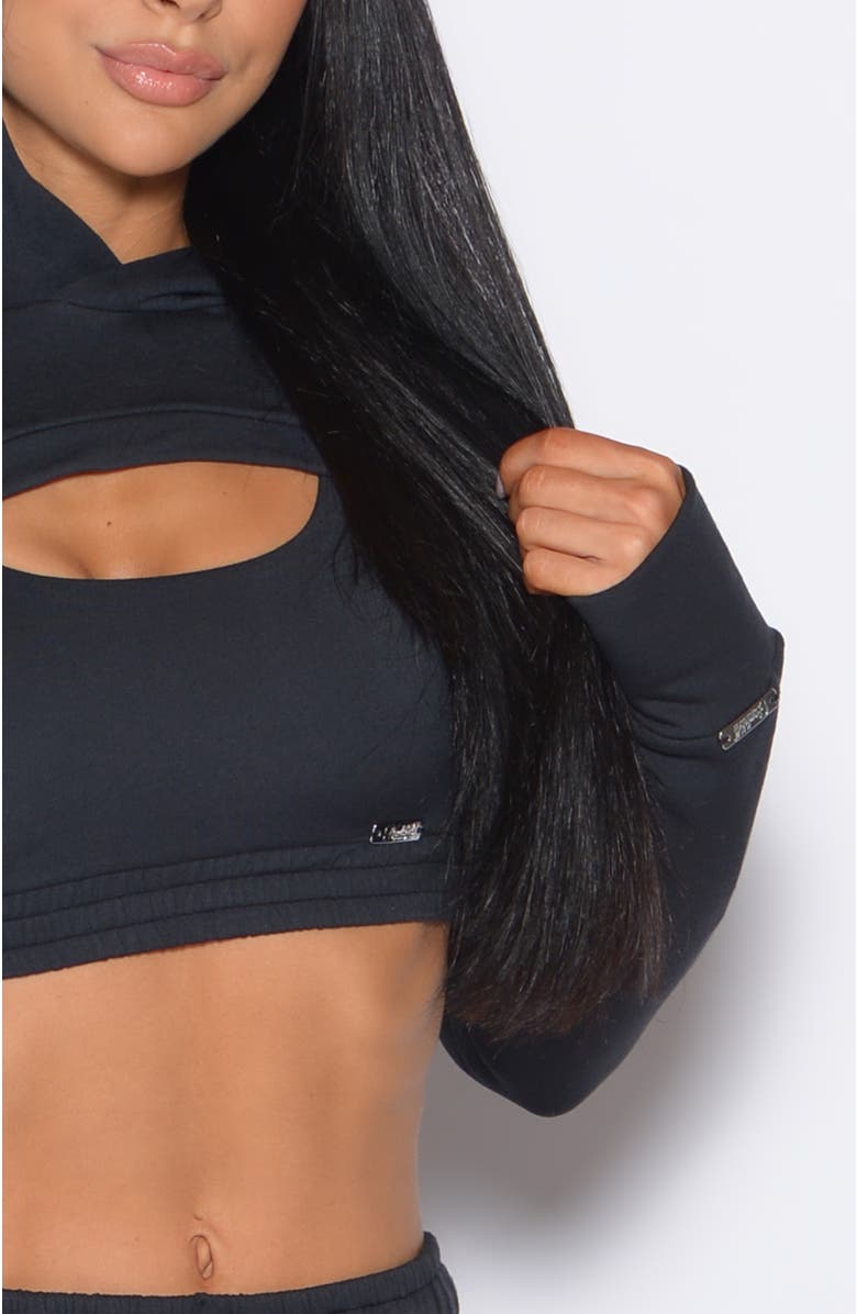 Bombshell Sportswear Sweat Bolero Hoodie, Alternate, color, Vintage Black
