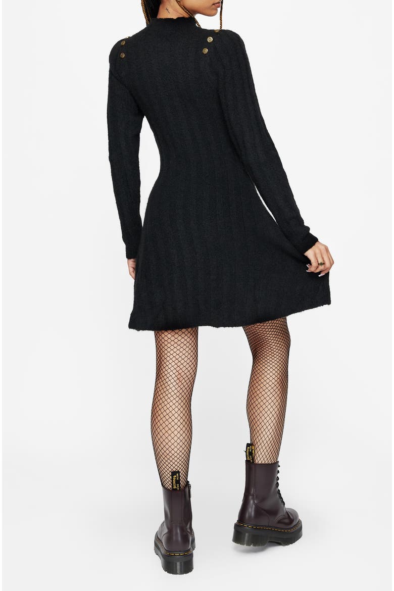 Dream Ribbed Skater Knit Dress, Alternate, color, Black