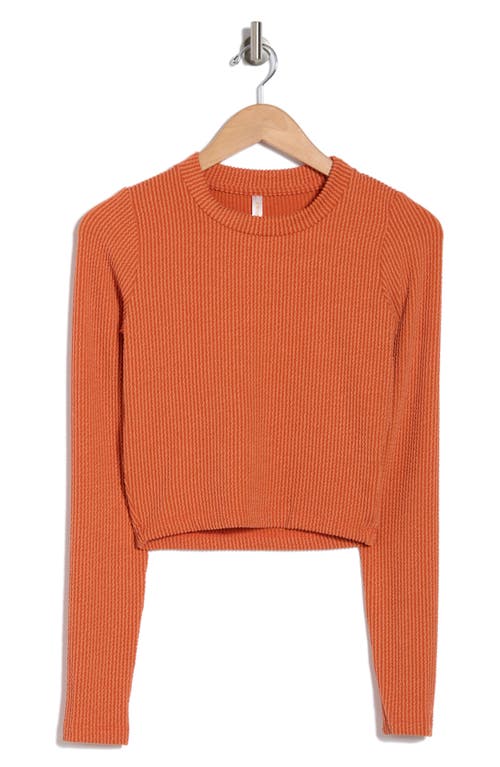 Renee C Women's Textured Knit Crop Top In Rust