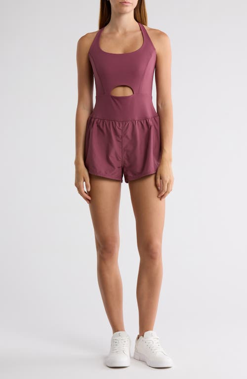 Free People Fp Movement Righteous Runsie Romper In Burgundy