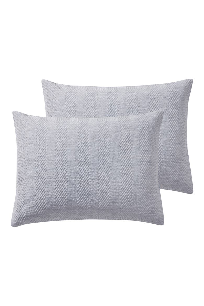 Herringbone Microfiber Reversible Comforter & Sham Set, Alternate, color, BLUE