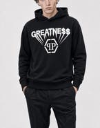 PHILIPP PLEIN Printed Fleece Hoodie Greatness Men