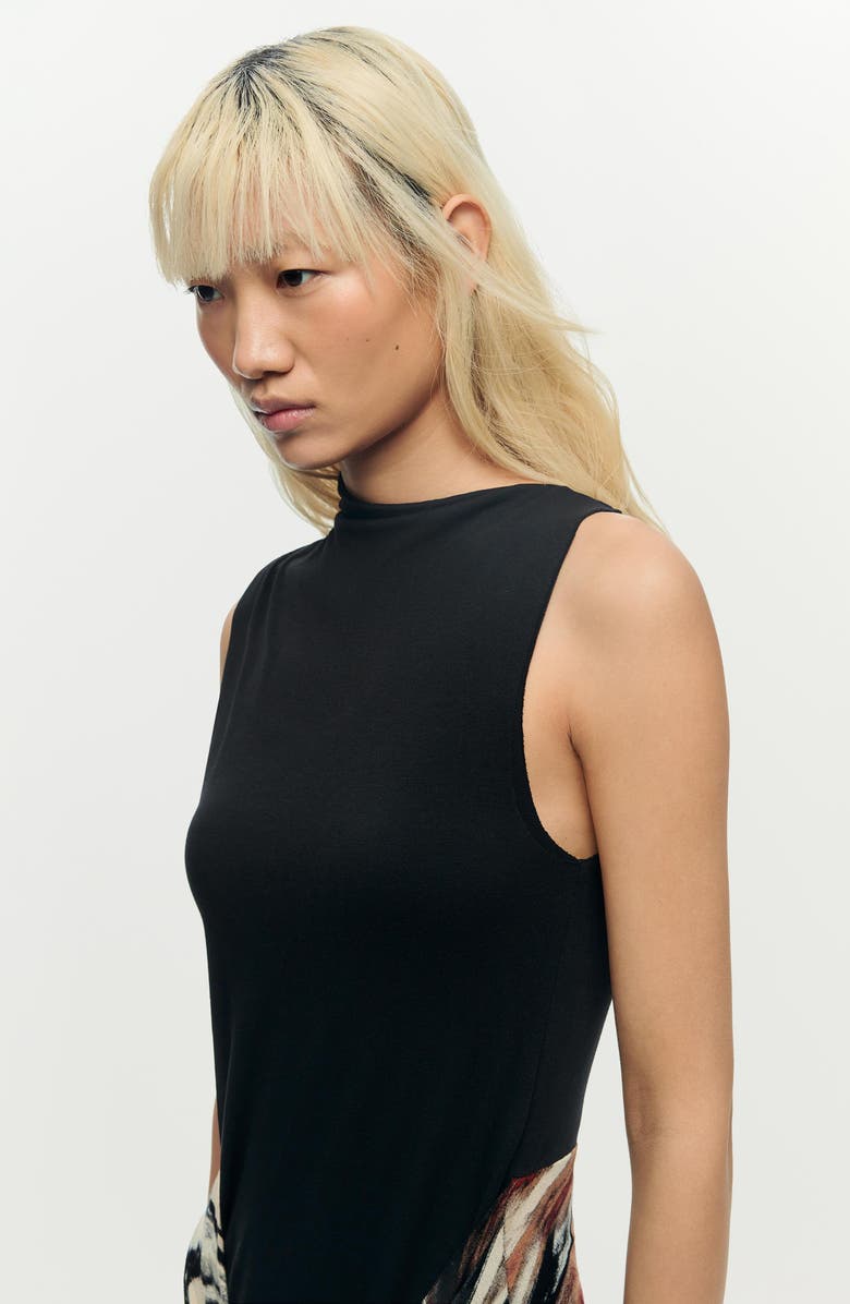 Desigual Sleeveless Midi Dress, Alternate, color, Black