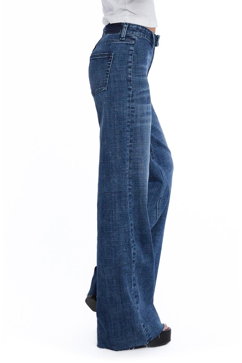 Flat Front Wide Leg Jeans, Alternate, color, MARBELLA BLUE