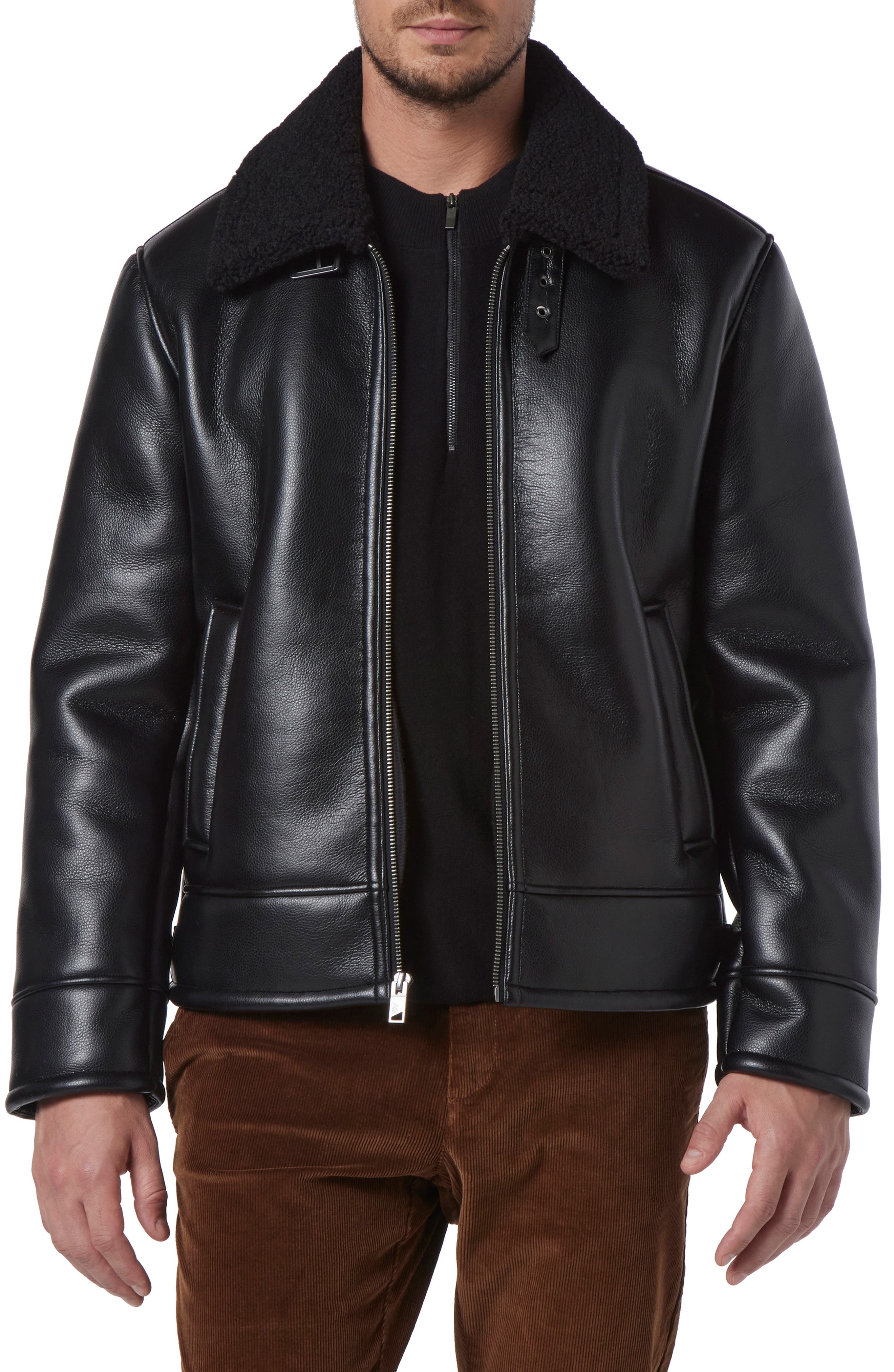 Andrew Marc Cadman Faux Shearling Pilot Jacket