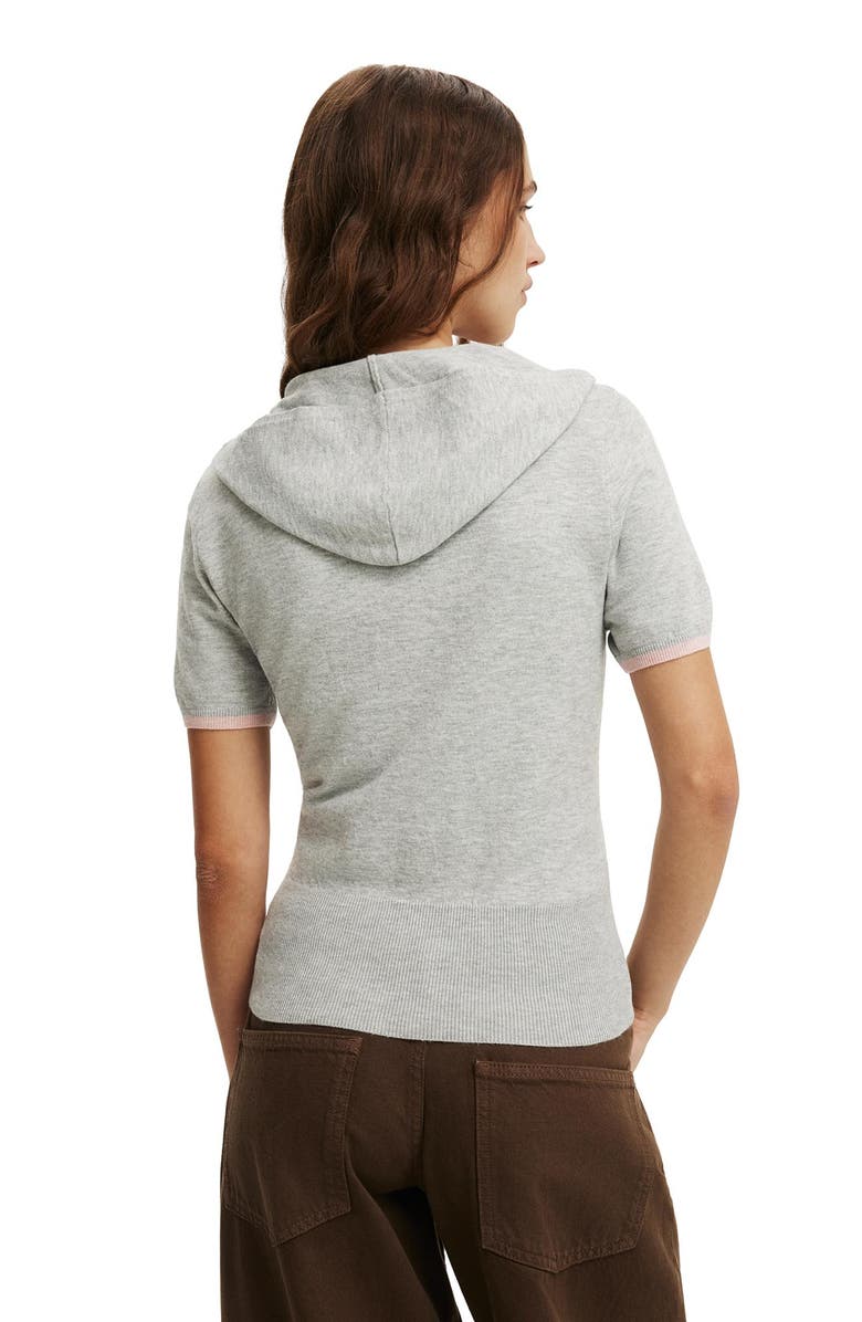 Cotton On Women's Cap Slv Sara Hooded Zip Knit, Alternate, color, Grey Marle Tipping