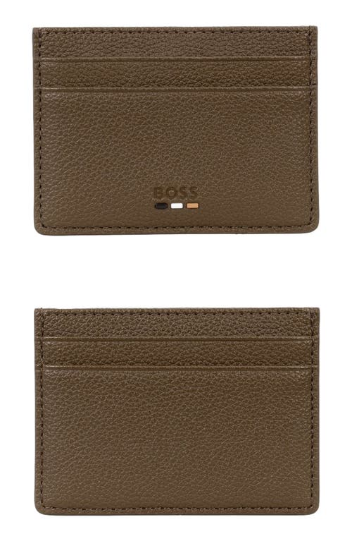 Hugo Boss Hugo Ray Faux Leather Card Case In Green