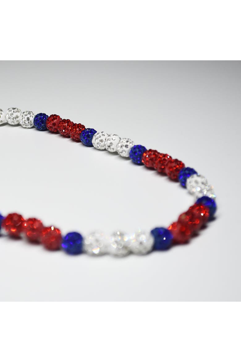 Patriotic Drip Team Spirit Necklace, Alternate, color, Patriotic Youth
