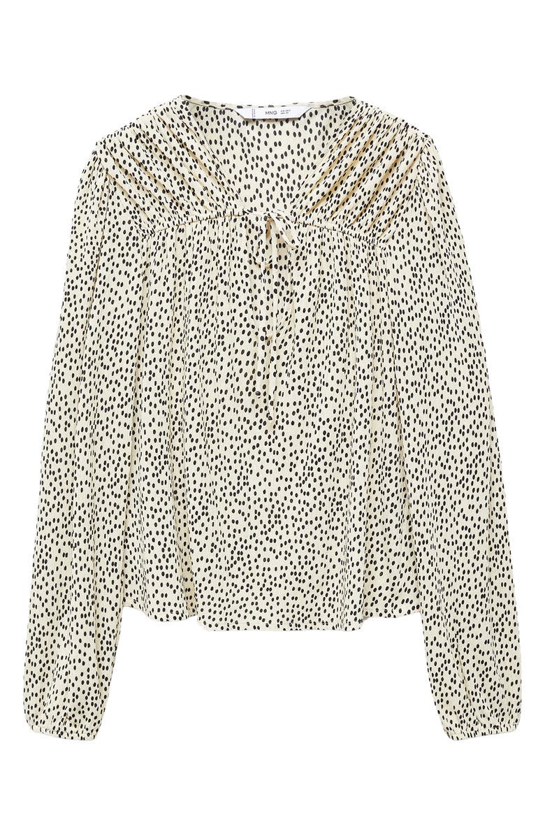 MANGO Dot Print Peasant Top, Main, color, 