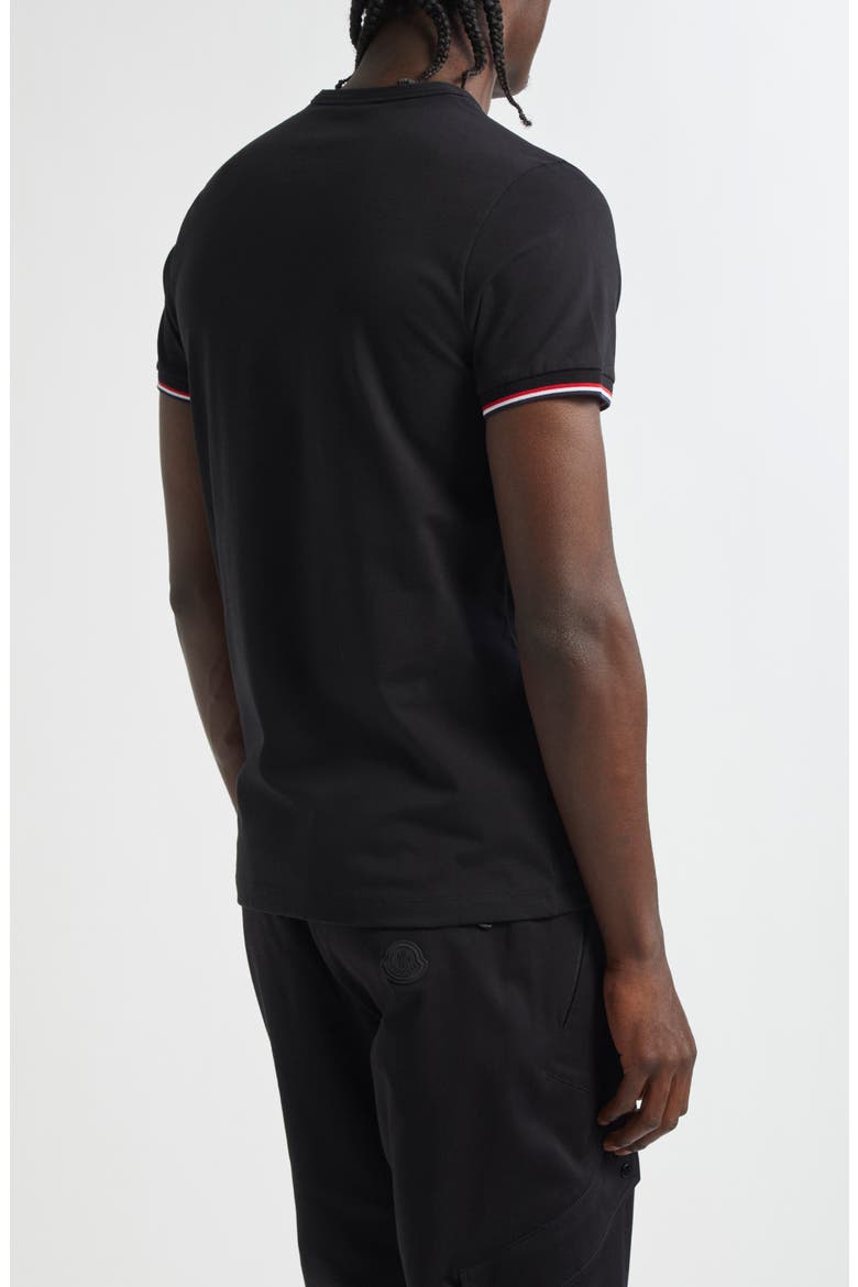 Tipped Cotton Stretch Jersey T-Shirt, Alternate, color, BLACK/ BLACK