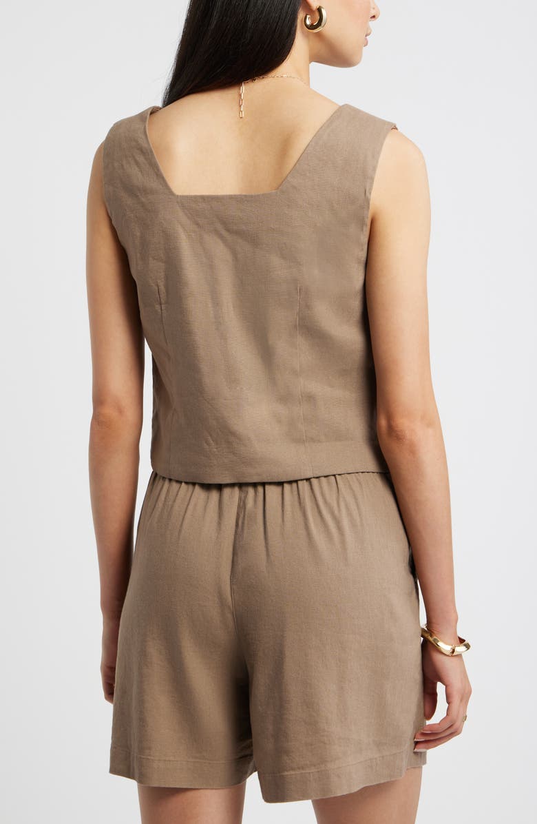 Nordstrom Linen Blend Shell Top, Alternate, color, Brown Lentil