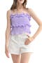 Pleated Ruffle Tiered Crop Top