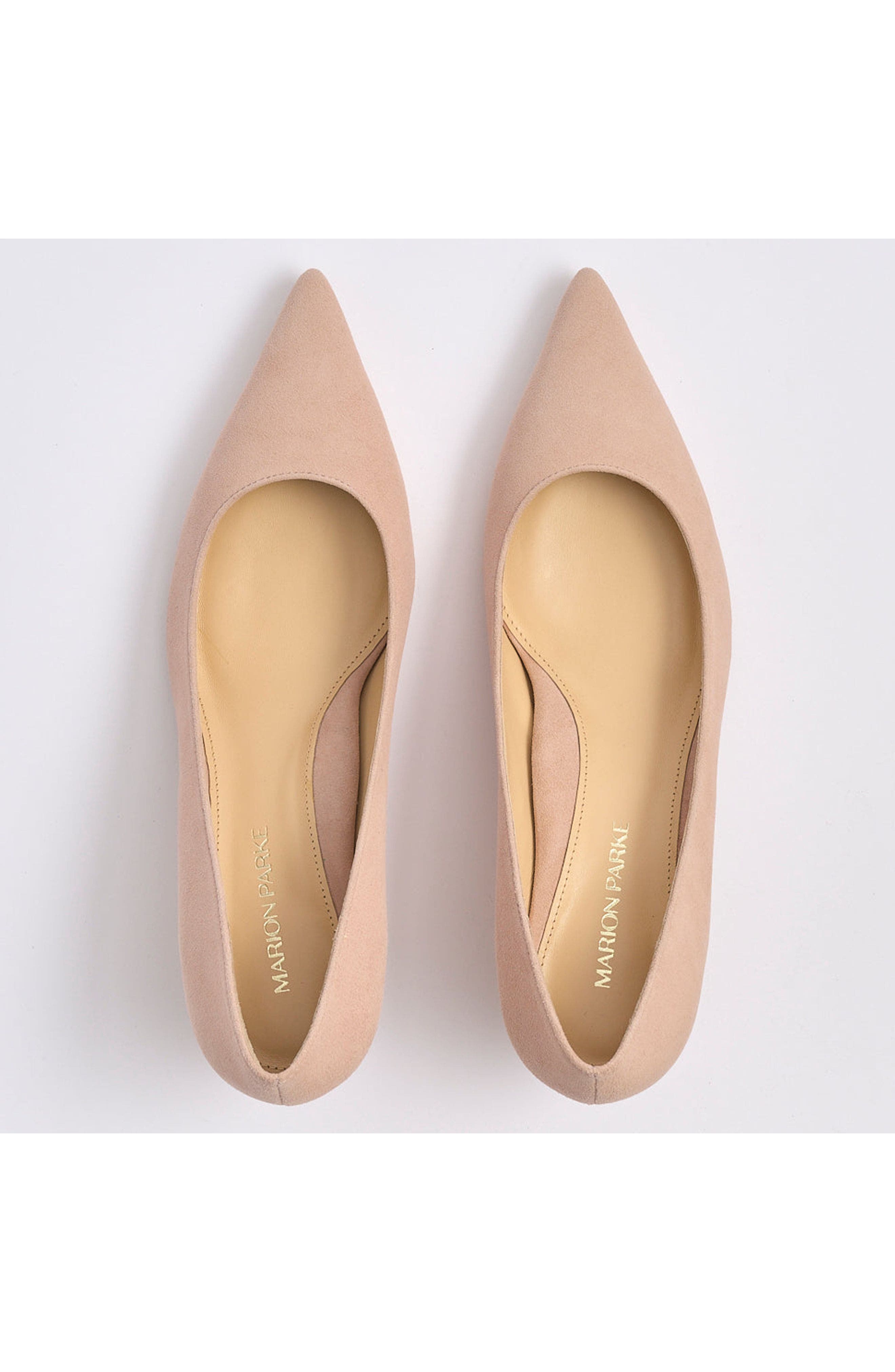 MARION PARKE Classic Pump 45 | Suede, Alternate, color, Powder