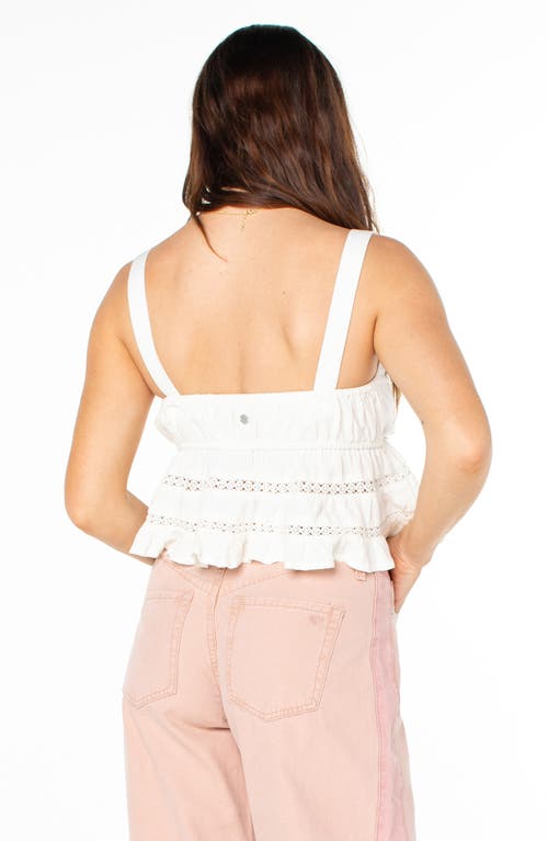 Roxy Layla White Crochet Lace Peplum Tank Top In White