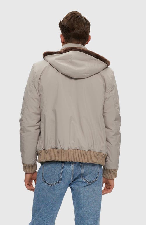 Gorski Fabric Jacket With Lamb Lining In Gray