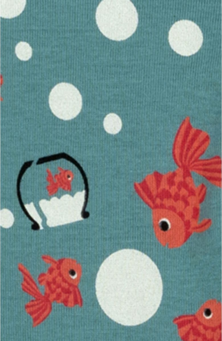 Leveret Footed Cotton Matching Family Pajamas, Nature 
Water Prints, Alternate, color, Fish Tank