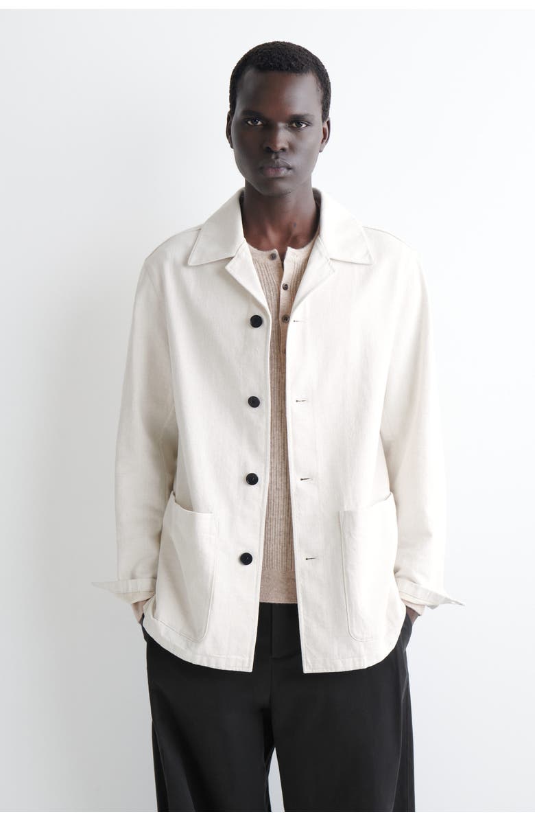 COS Denim Overshirt, Main, color, Off-White