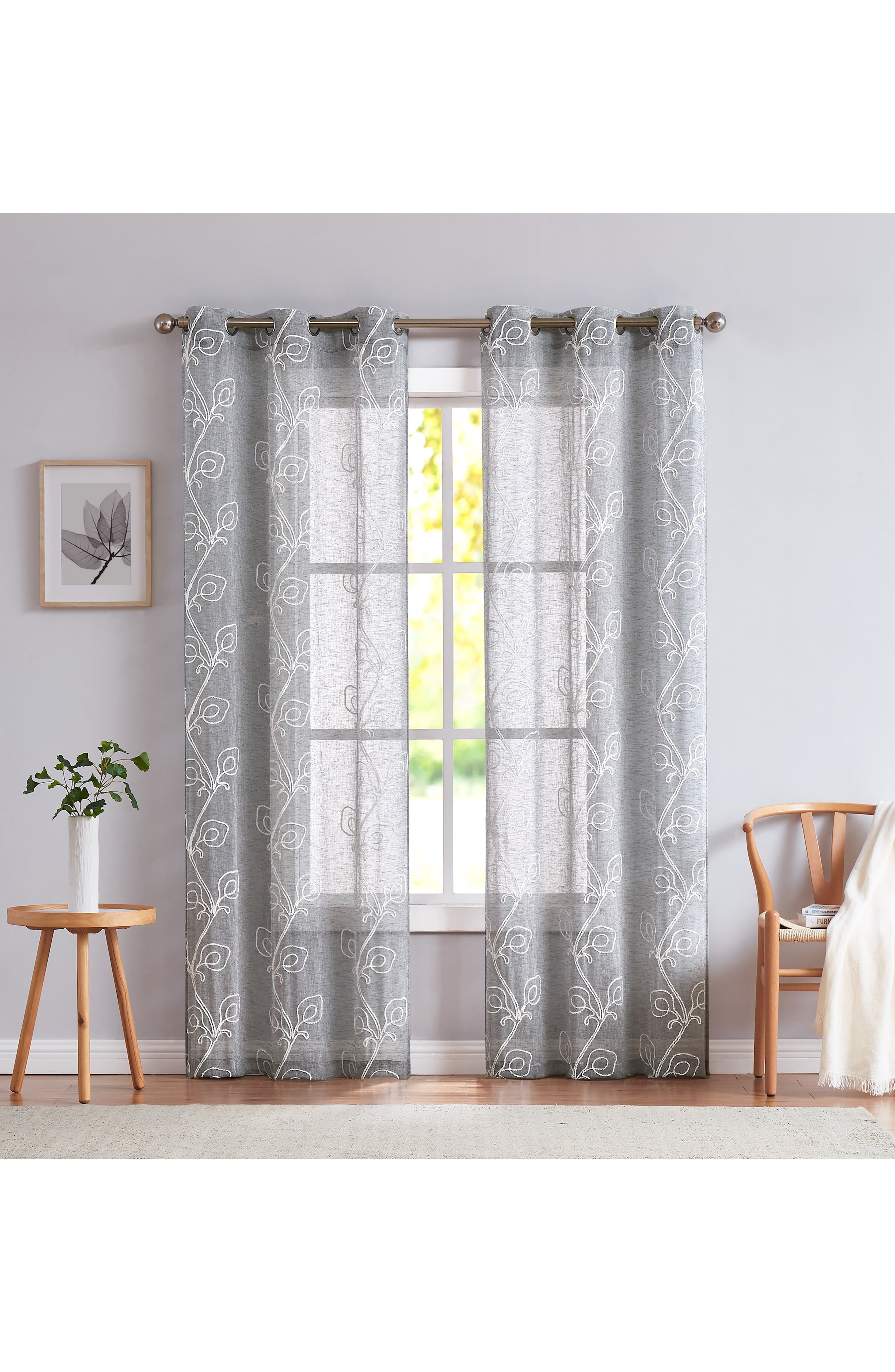 DAINTY HOME Stella Set of 2 Sheer Panel Curtains