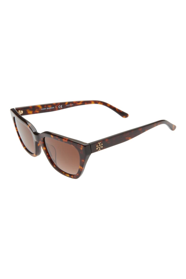53mm Gradient Cat Eye Sunglasses, Alternate, color, DARK TORT/ BROWN GRADIENT